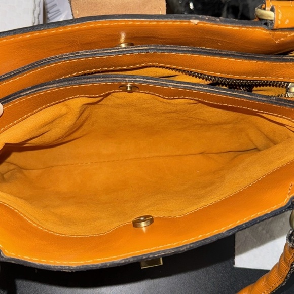 Patricia Nash Rosina Handbag,  Sun Yellow Color, Tooled Leather, EUC - Picture 10 of 11